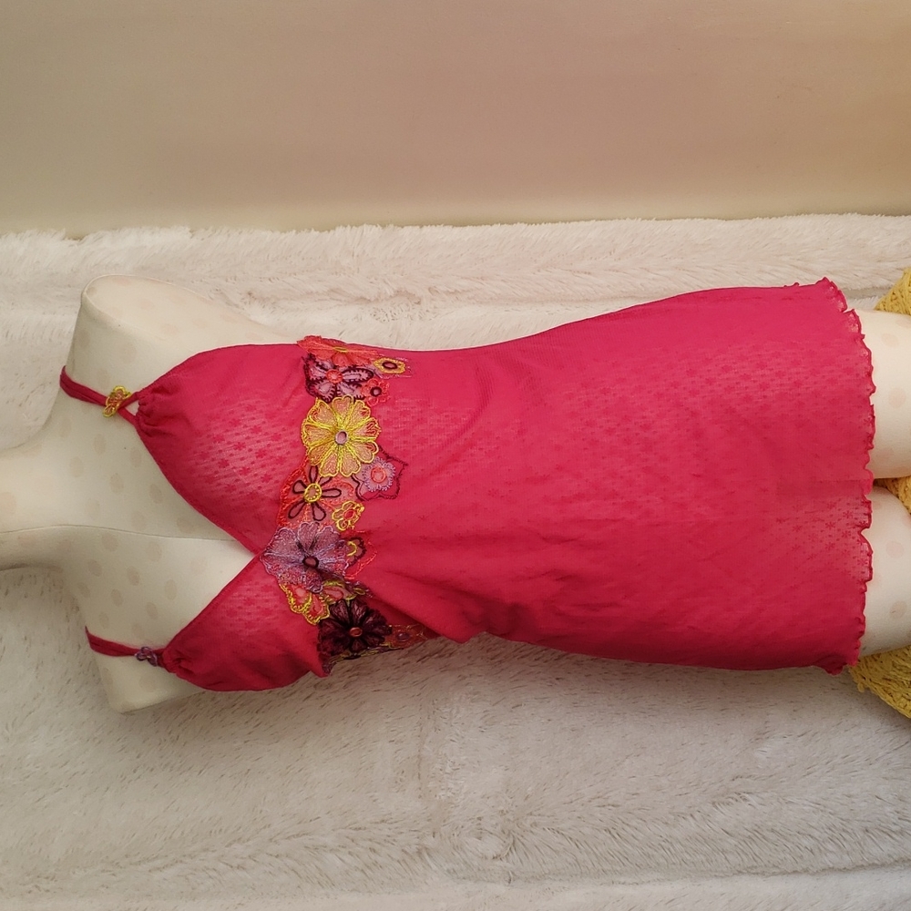 Victoria's secret y2k style dress. Floral embroidery. Pink